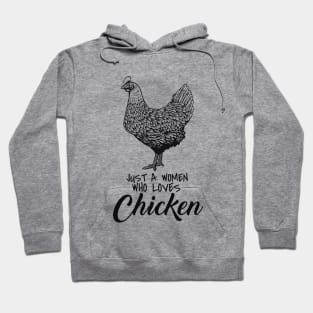 'Woman Who Loves Chicken' Silly Chicken Lady Gift Hoodie